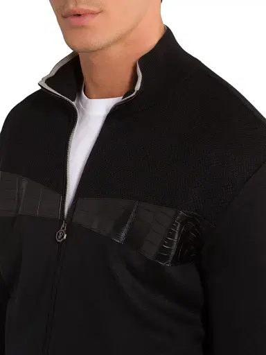 Stefano Ricci Men's Full Zip Sweater - Black - Size 40 | Thumbnail 3 Stefano Ricci Men's Full Zip Sweater - Black - Size 40 | Thumbnail 3