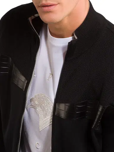 Stefano Ricci Men's Full Zip Sweater - Black - Size 40 | Thumbnail 4 Stefano Ricci Men's Full Zip Sweater - Black - Size 40 | Thumbnail 4
