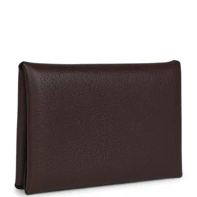 HERMÈS Hermes Calvi Card Holder Moka Evercolor Palladium Hardware | Thumbnail 2 HERMÈS Hermes Calvi Card Holder Moka Evercolor Palladium Hardware | Thumbnail 2