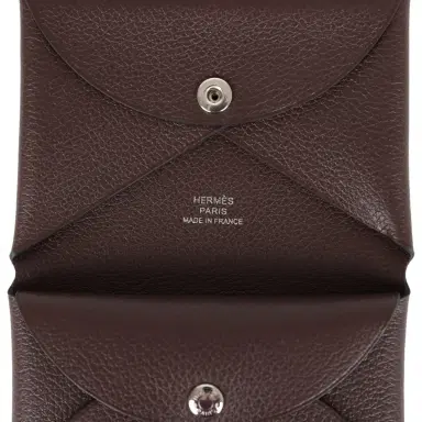 HERMÈS Hermes Calvi Card Holder Moka Evercolor Palladium Hardware | Thumbnail 8 HERMÈS Hermes Calvi Card Holder Moka Evercolor Palladium Hardware | Thumbnail 8