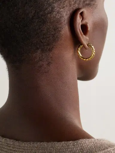 David Yurman Sculpted Cable 18-karat Gold Hoop Earrings | Thumbnail 2 David Yurman Sculpted Cable 18-karat Gold Hoop Earrings | Thumbnail 2