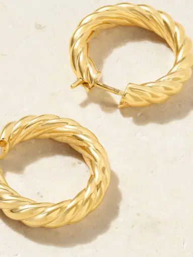 David Yurman Sculpted Cable 18-karat Gold Hoop Earrings | Thumbnail 3 David Yurman Sculpted Cable 18-karat Gold Hoop Earrings | Thumbnail 3