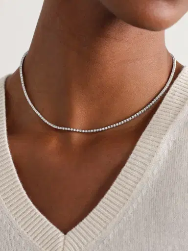 Jennifer Meyer Small Tennis 18-karat White Gold Diamond Necklace | Thumbnail 2 Jennifer Meyer Small Tennis 18-karat White Gold Diamond Necklace | Thumbnail 2