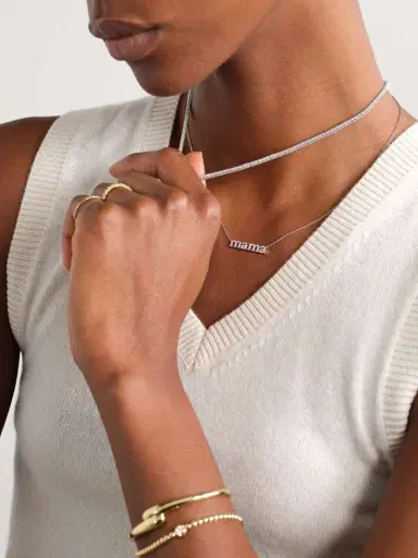 Jennifer Meyer Small Tennis 18-karat White Gold Diamond Necklace | Thumbnail 5 Jennifer Meyer Small Tennis 18-karat White Gold Diamond Necklace | Thumbnail 5