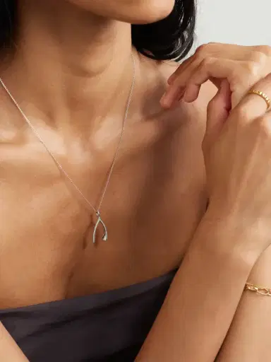Jennifer Meyer Wishbone 18-karat White Gold Diamond Necklace | Thumbnail 5 Jennifer Meyer Wishbone 18-karat White Gold Diamond Necklace | Thumbnail 5