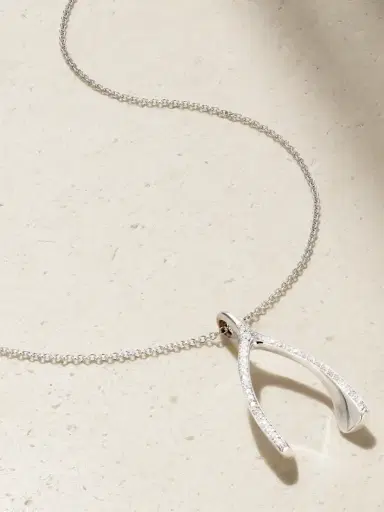 Jennifer Meyer Wishbone 18-karat White Gold Diamond Necklace | Thumbnail 1 Jennifer Meyer Wishbone 18-karat White Gold Diamond Necklace | Thumbnail 1