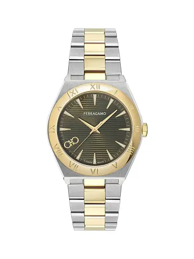 FERRAGAMO Men's Vega Upper East Stainless Steel Bracelet Watch/40MM - Two Tone Green | Thumbnail 1 FERRAGAMO Men's Vega Upper East Stainless Steel Bracelet Watch/40MM - Two Tone Green | Thumbnail 1