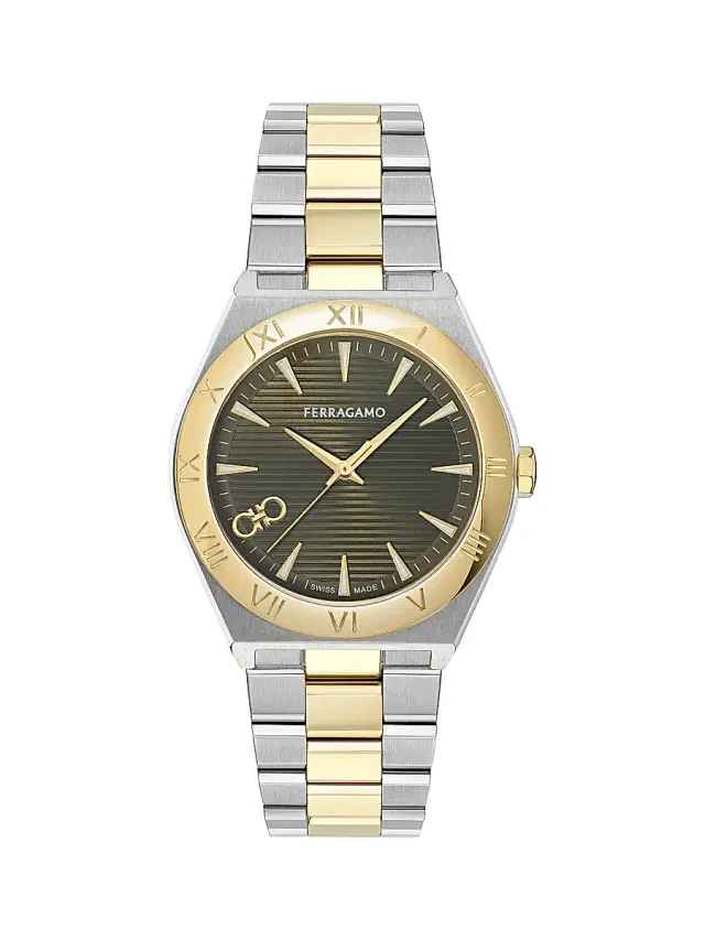 Men's Vega Upper East Stainless Steel Bracelet Watch/40MM - Two Tone Green Men's Vega Upper East Stainless Steel Bracelet Watch/40MM - Two Tone Green