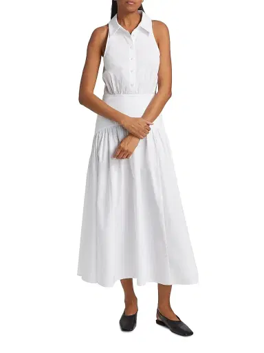 Staud Women's Romy Stretch Poplin Fit & Flare Shirtdress | Thumbnail 2 Staud Women's Romy Stretch Poplin Fit & Flare Shirtdress | Thumbnail 2