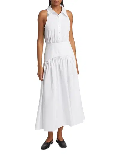 Staud Women's Romy Stretch Poplin Fit & Flare Shirtdress | Thumbnail 3 Staud Women's Romy Stretch Poplin Fit & Flare Shirtdress | Thumbnail 3