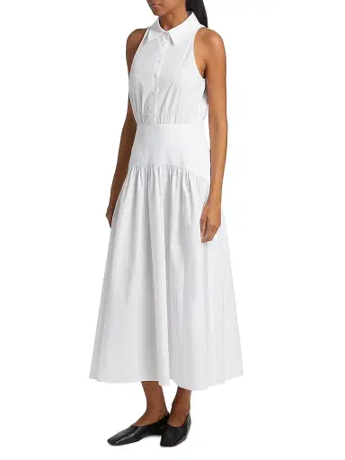 Staud Women's Romy Stretch Poplin Fit & Flare Shirtdress | Thumbnail 4 Staud Women's Romy Stretch Poplin Fit & Flare Shirtdress | Thumbnail 4