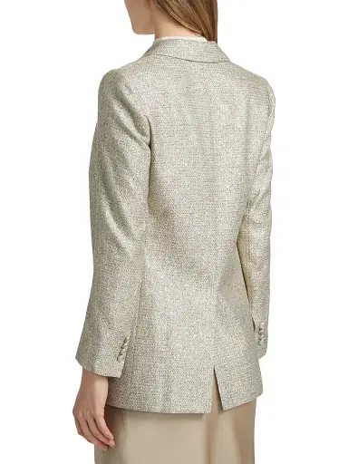 Kiton Women's Metallic Tweed One-Button Blazer - Silver - Size 8 | Thumbnail 5 Kiton Women's Metallic Tweed One-Button Blazer - Silver - Size 8 | Thumbnail 5