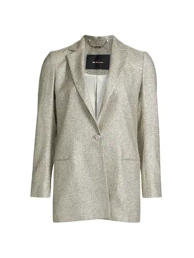 Kiton Women's Metallic Tweed One-Button Blazer - Silver - Size 8 | Thumbnail 1 Kiton Women's Metallic Tweed One-Button Blazer - Silver - Size 8 | Thumbnail 1