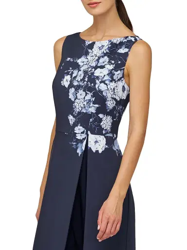 Kay Unger Women's Esti Walk-Thru Floral Stretch-Crêpe Jumpsuit | Thumbnail 7 Kay Unger Women's Esti Walk-Thru Floral Stretch-Crêpe Jumpsuit | Thumbnail 7