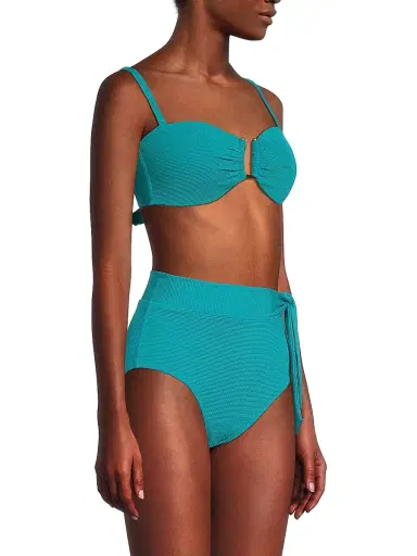 Change of Scenery Women's Gina Metallic Piqué Bikini Top - Jungle Green Metallic - Size Large | Thumbnail 4 Change of Scenery Women's Gina Metallic Piqué Bikini Top - Jungle Green Metallic - Size Large | Thumbnail 4