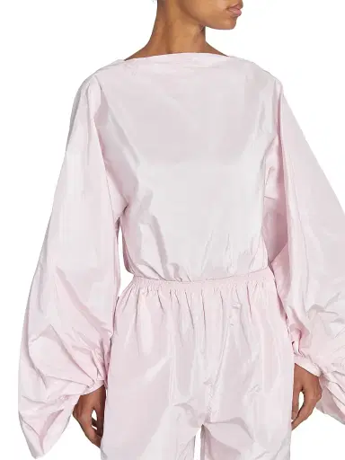 Alaïa Women's Silk Open-Back Balloon-Sleeve Bodysuit - Rose Pale | Thumbnail 7 Alaïa Women's Silk Open-Back Balloon-Sleeve Bodysuit - Rose Pale | Thumbnail 7