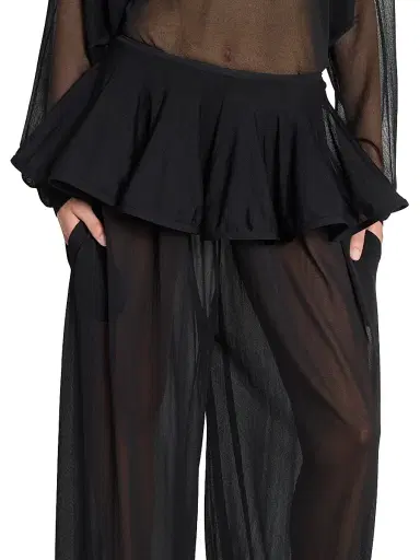 Alaïa Women's Sheer Crinoline Peplum-Waist Parachute Pants - Noir Alaia | Thumbnail 6 Alaïa Women's Sheer Crinoline Peplum-Waist Parachute Pants - Noir Alaia | Thumbnail 6