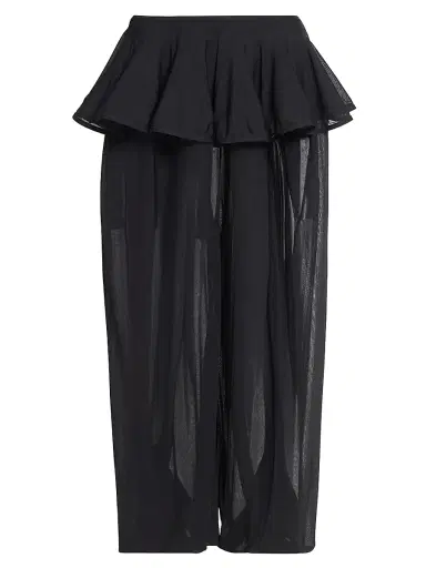 Alaïa Women's Sheer Crinoline Peplum-Waist Parachute Pants - Noir Alaia | Thumbnail 1 Alaïa Women's Sheer Crinoline Peplum-Waist Parachute Pants - Noir Alaia | Thumbnail 1