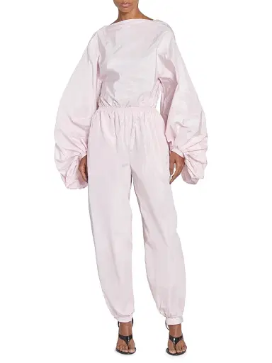 Alaïa Women's Silk Balloon-Leg Trousers - Rose Pale | Thumbnail 2 Alaïa Women's Silk Balloon-Leg Trousers - Rose Pale | Thumbnail 2