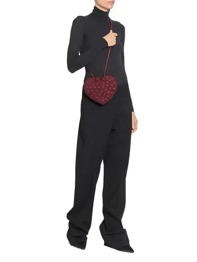 Alaïa Women's Le Coeur Leather Bag - Rouge Grenat | Thumbnail 2 Alaïa Women's Le Coeur Leather Bag - Rouge Grenat | Thumbnail 2