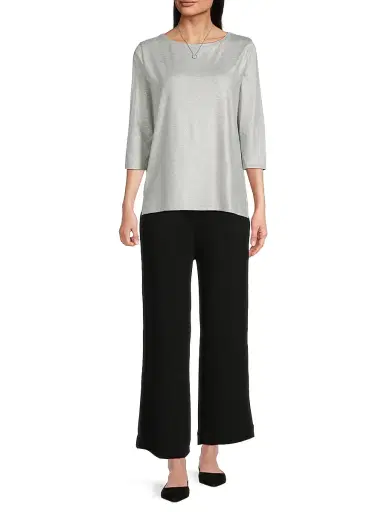 Majestic Filatures Women's Soft Touch Metallic Boatneck T-Shirt - Metal Grey | Thumbnail 2 Majestic Filatures Women's Soft Touch Metallic Boatneck T-Shirt - Metal Grey | Thumbnail 2
