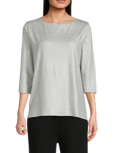 Majestic Filatures Women's Soft Touch Metallic Boatneck T-Shirt - Metal Grey | Thumbnail 3 Majestic Filatures Women's Soft Touch Metallic Boatneck T-Shirt - Metal Grey | Thumbnail 3