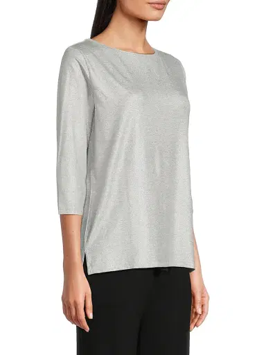 Majestic Filatures Women's Soft Touch Metallic Boatneck T-Shirt - Metal Grey | Thumbnail 4 Majestic Filatures Women's Soft Touch Metallic Boatneck T-Shirt - Metal Grey | Thumbnail 4