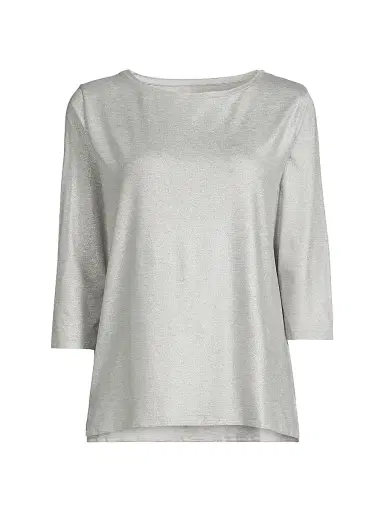 Majestic Filatures Women's Soft Touch Metallic Boatneck T-Shirt - Metal Grey | Thumbnail 1 Majestic Filatures Women's Soft Touch Metallic Boatneck T-Shirt - Metal Grey | Thumbnail 1