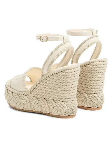 Valentino Garavani Women's VLogo Torchon Wedge Sandals in Nappa 130MM - Ivory - Size 12 | Thumbnail 3 Valentino Garavani Women's VLogo Torchon Wedge Sandals in Nappa 130MM - Ivory - Size 12 | Thumbnail 3