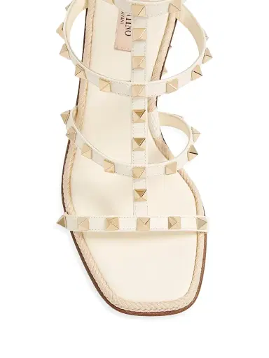 Valentino Garavani Women's Rockstud Wedge Sandals 80MM - Ivory - Size 11 | Thumbnail 3 Valentino Garavani Women's Rockstud Wedge Sandals 80MM - Ivory - Size 11 | Thumbnail 3