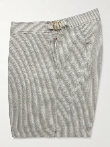 Orlebar Brown Bulldog Straight-Leg Mid-Length Striped Seersucker Swim Shorts - Men | Thumbnail 5 Orlebar Brown Bulldog Straight-Leg Mid-Length Striped Seersucker Swim Shorts - Men | Thumbnail 5