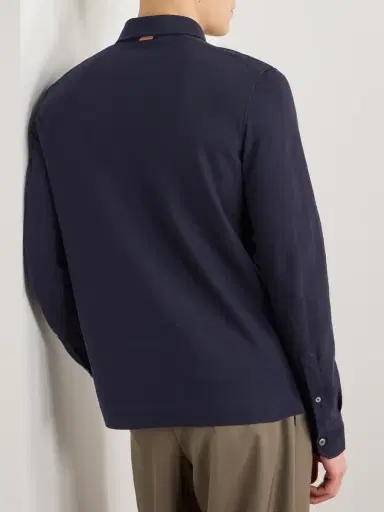Zegna Logo-Appliquéd Cotton-Piqué Polo Shirt - Men | Thumbnail 3 Zegna Logo-Appliquéd Cotton-Piqué Polo Shirt - Men | Thumbnail 3