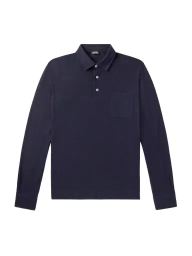 Zegna Logo-Appliquéd Cotton-Piqué Polo Shirt - Men | Thumbnail 1 Zegna Logo-Appliquéd Cotton-Piqué Polo Shirt - Men | Thumbnail 1
