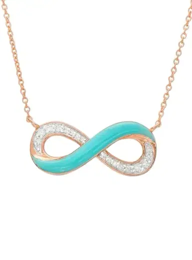 Wish Fine Jewelry 0.15ct Diamond Blue Enamel 14K Gold Infinity Symbol Pendant Necklace | Thumbnail 1 Wish Fine Jewelry 0.15ct Diamond Blue Enamel 14K Gold Infinity Symbol Pendant Necklace | Thumbnail 1