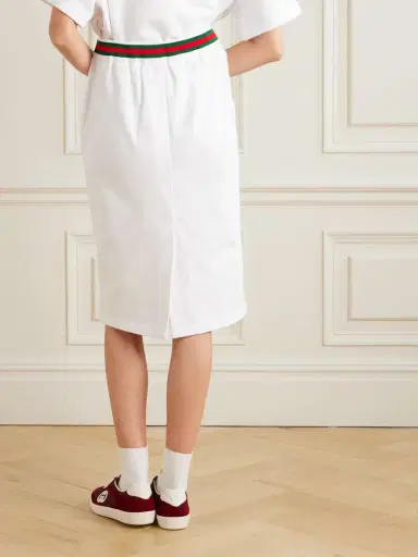 Gucci Striped Cotton-jersey Skirt | Thumbnail 4 Gucci Striped Cotton-jersey Skirt | Thumbnail 4