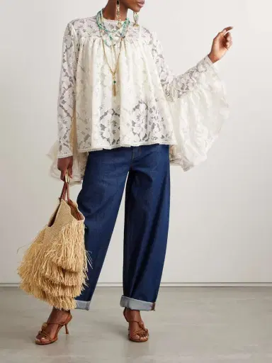 Zimmermann Illuminate Gathered Cotton-blend Lace Blouse | Thumbnail 2 Zimmermann Illuminate Gathered Cotton-blend Lace Blouse | Thumbnail 2