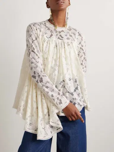 Zimmermann Illuminate Gathered Cotton-blend Lace Blouse | Thumbnail 3 Zimmermann Illuminate Gathered Cotton-blend Lace Blouse | Thumbnail 3