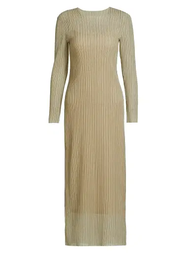 Vince Women's Plissé Long-Sleeve Midi-Dress | Thumbnail 1 Vince Women's Plissé Long-Sleeve Midi-Dress | Thumbnail 1