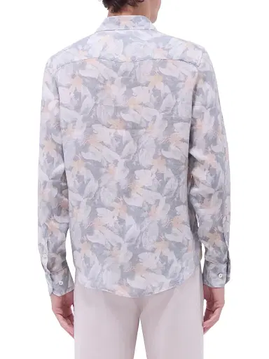 Bugatchi Men's Julian Linen Shaped Button-Front Shirt | Thumbnail 5 Bugatchi Men's Julian Linen Shaped Button-Front Shirt | Thumbnail 5