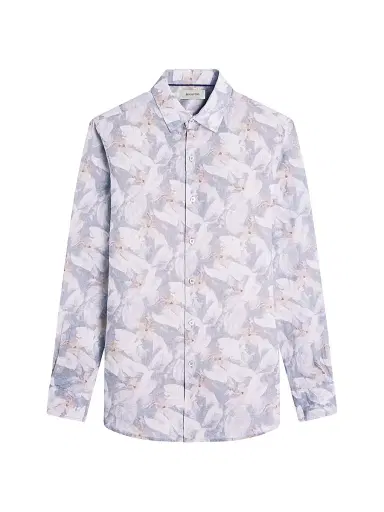 Bugatchi Men's Julian Linen Shaped Button-Front Shirt | Thumbnail 1 Bugatchi Men's Julian Linen Shaped Button-Front Shirt | Thumbnail 1