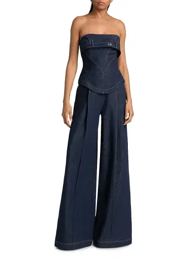 Et Ochs Women's Jordan Denim Corset Wide-Leg Jumpsuit - Midnight | Thumbnail 2 Et Ochs Women's Jordan Denim Corset Wide-Leg Jumpsuit - Midnight | Thumbnail 2
