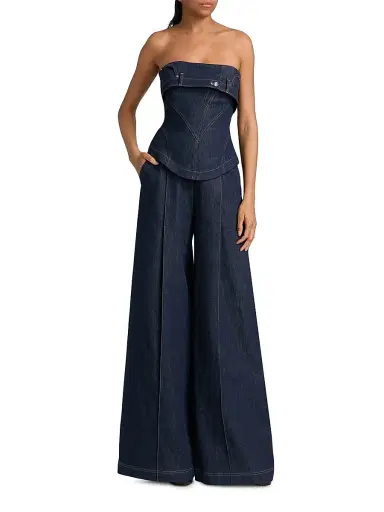 Et Ochs Women's Jordan Denim Corset Wide-Leg Jumpsuit - Midnight | Thumbnail 3 Et Ochs Women's Jordan Denim Corset Wide-Leg Jumpsuit - Midnight | Thumbnail 3