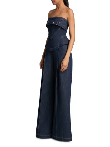 Et Ochs Women's Jordan Denim Corset Wide-Leg Jumpsuit - Midnight | Thumbnail 4 Et Ochs Women's Jordan Denim Corset Wide-Leg Jumpsuit - Midnight | Thumbnail 4