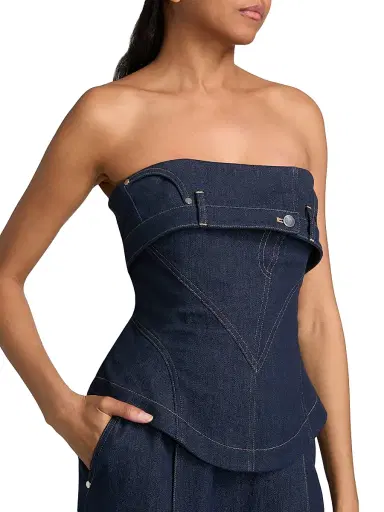 Et Ochs Women's Jordan Denim Corset Wide-Leg Jumpsuit - Midnight | Thumbnail 6 Et Ochs Women's Jordan Denim Corset Wide-Leg Jumpsuit - Midnight | Thumbnail 6