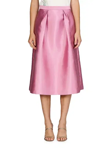 Kay Unger Women's Kendall Pleated Satin Midi-Skirt - Berry Sorbet | Thumbnail 3 Kay Unger Women's Kendall Pleated Satin Midi-Skirt - Berry Sorbet | Thumbnail 3
