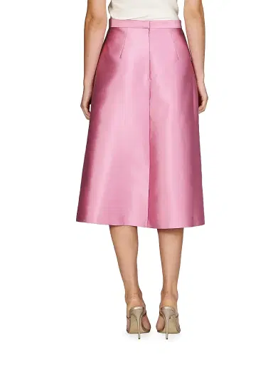 Kay Unger Women's Kendall Pleated Satin Midi-Skirt - Berry Sorbet | Thumbnail 4 Kay Unger Women's Kendall Pleated Satin Midi-Skirt - Berry Sorbet | Thumbnail 4