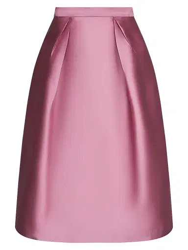 Kay Unger Women's Kendall Pleated Satin Midi-Skirt - Berry Sorbet | Thumbnail 1 Kay Unger Women's Kendall Pleated Satin Midi-Skirt - Berry Sorbet | Thumbnail 1