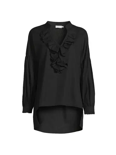 Harshman Women's Cordelia Ruffle Blouse - Black | Thumbnail 1 Harshman Women's Cordelia Ruffle Blouse - Black | Thumbnail 1