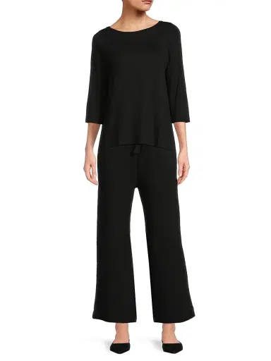 Majestic Filatures Women's Soft Touch Pleated Back Top - Noir | Thumbnail 2 Majestic Filatures Women's Soft Touch Pleated Back Top - Noir | Thumbnail 2