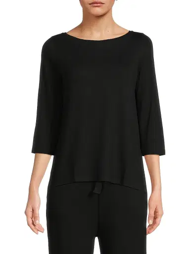 Majestic Filatures Women's Soft Touch Pleated Back Top - Noir | Thumbnail 3 Majestic Filatures Women's Soft Touch Pleated Back Top - Noir | Thumbnail 3